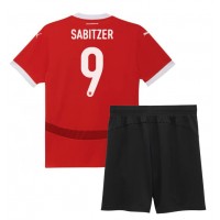 Maglia Calcio Austria Marcel Sabitzer #9 Prima Divisa Bambino Europei 2024 Manica Corta (+ pantaloncini)